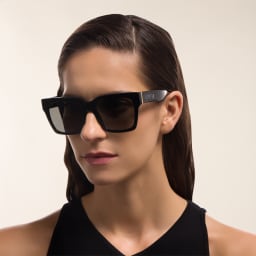 Shop EYE'M Square Sunglasses in Black online.