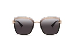 Shop BVLGARI Wide Square Sunglasses in Pink Gold online.