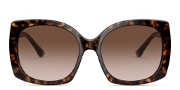 Shop Dolce & Gabbana Wide Square Sunglasses in Havana online.