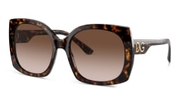 Shop Dolce & Gabbana Wide Square Sunglasses in Havana online.
