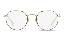 Shop Ray-Ban JACK Irregular Eyeglasses in Black On Gold online.