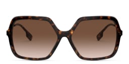 Shop BURBERRY Square Sunglasses in Dark Havana online.