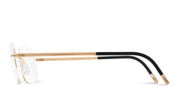 Shop Silhouette Rimless Wide Square Eyeglasses in Gold online.