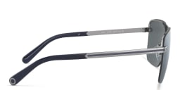 Shop BVLGARI Rimless Wide Rectangle Sunglasses in Gunmetal online.