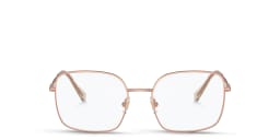 Shop MIU MIU Wide Square Eyeglasses in Pink Gold online.