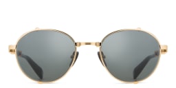 Shop BALMAIN Brigade I Unisex Round Sunglasses in Gold online.
