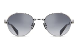 Shop BALMAIN Brigade I Unisex Round Sunglasses in Silver online.