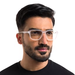 Shop EYE'M Wide Rectangle Eyeglasses in Clear online.