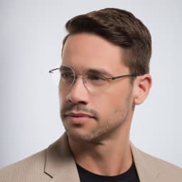 Shop EYE'M Rimless Round Eyeglasses in Silver online.