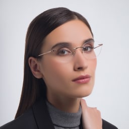 Shop EYE'M Rimless Wide Cat Eye Eyeglasses in Gold online.
