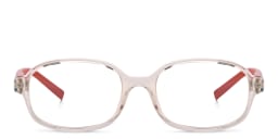 Shop EYE'M Kids Rectangle Eyeglasses in Transparent Pink online.