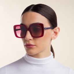 تسوق نظارة شمسية بإطار مربع EYE'M بلون Red أونلاين.