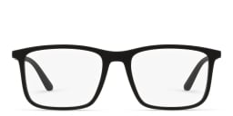 Shop Emporio Armani Rectangle Eyeglasses in Matte Black online.