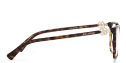 Shop BVLGARI Rectangle Eyeglasses in Havana online.