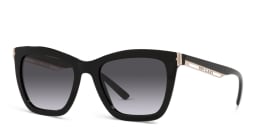 Shop BVLGARI Rectangle Sunglasses in Black online.