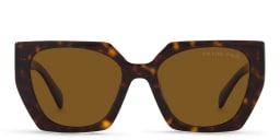 Shop PRADA Logo Signature Rectangle Sunglasses in Tortoise online.