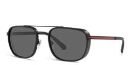 تسوق نظارة شمسية مستطيلة بولغري بلون Matte Black أونلاين.
