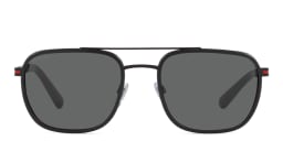Shop BVLGARI Rectangle Sunglasses in Matte Black online.
