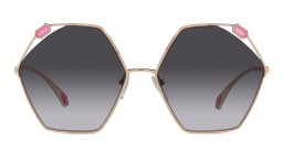 Shop BVLGARI Irregular Sunglasses in Pink Gold online.