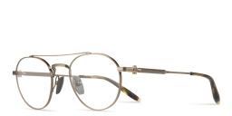 Shop AKONI Mercury Unisex Round Eyeglasses in Gold online.