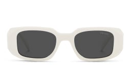 Shop PRADA Rectangle Sunglasses in White online.