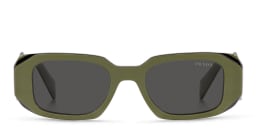 Shop PRADA Rectangle Sunglasses in Green online.
