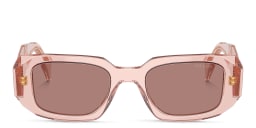 Shop PRADA Rectangle Sunglasses in Transparent Peach online.