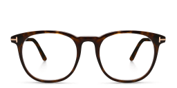 Shop TOM FORD Round Eyeglasses in Dark Havana online.