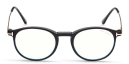 Shop TOM FORD Round Eyeglasses in Shiny Black online.