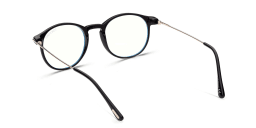 Shop TOM FORD Round Eyeglasses in Shiny Black online.