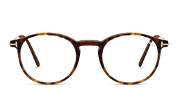 Shop TOM FORD Round Eyeglasses in Dark Havana online.