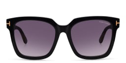 Shop TOM FORD Square Sunglasses in Shiny Black online.
