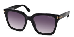 Shop TOM FORD Square Sunglasses in Shiny Black online.