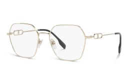 Shop BURBERRY Wide Irregular Eyeglasses in Light Gold online.