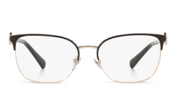 Shop BVLGARI Rectangle Eyeglasses in Pink Gold/Black online.