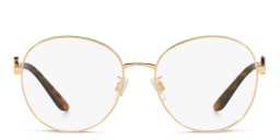 Shop Dolce & Gabbana Wide Round Eyeglasses in Gold online.