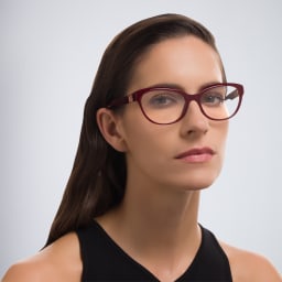 Shop Dolce & Gabbana Wide Cat-Eye Eyeglasses in Bordeaux online.