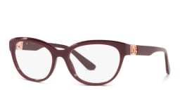 Shop Dolce & Gabbana Wide Cat-Eye Eyeglasses in Bordeaux online.