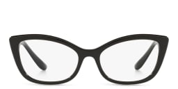 Shop Dolce & Gabbana Wide Cat Eye Eyeglasses in Black online.