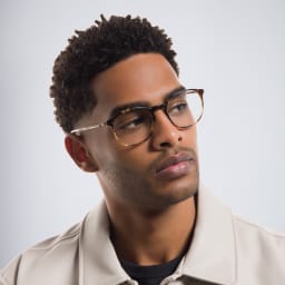 Shop GIORGIO ARMANI Square Eyeglasses in Honey Havana online.