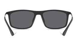 Shop Emporio Armani Rectangle Sunglasses in Matte Black online.