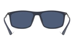 Shop Emporio Armani Rectangle Sunglasses in Matte Blue online.