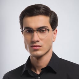 Shop MONOGRAM Unisex Half Rim Round Eyeglasses in Black online.