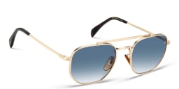 Shop DAVID BECKHAM Square Sunglasses in Gold Havana online.