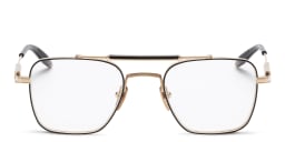 Shop AKONI Europa Unisex Square Eyeglasses in Gold Black online.