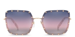 Shop VALENTINO Oversized Square Sunglasses in Shiny Rose Gold online.