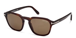 Shop TOM FORD Square Sunglasses in Dark Havana online.
