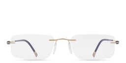 Shop Silhouette Rimless Rectangle Eyeglasses in Gold online.