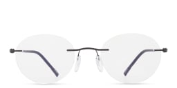 Shop Silhouette Rimless Rectangle Eyeglasses in Black online.