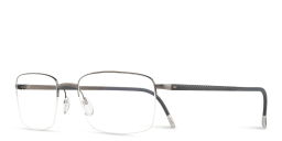 Shop Silhouette Half-Rim Square Eyeglasses in Gunmetal online.